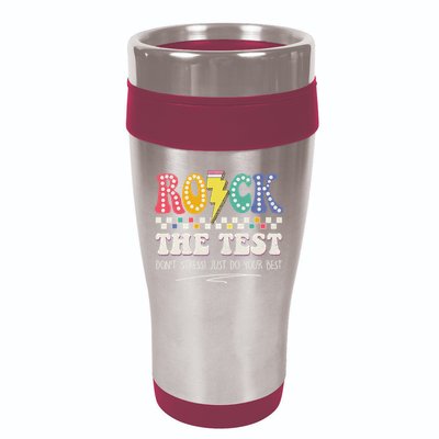 Funny Rock The Test Don't Stress Testing Day Teacher Student 16oz Travel Tumbler