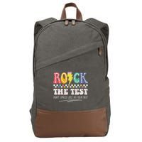 Funny Rock The Test Don't Stress Testing Day Teacher Student Cotton Canvas Backpack