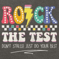 Funny Rock The Test Don't Stress Testing Day Teacher Student Cotton Canvas Backpack
