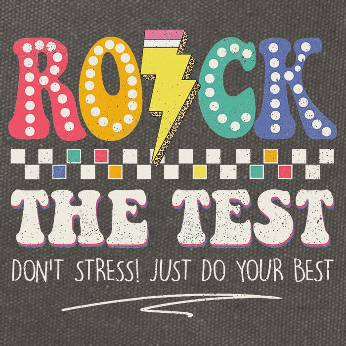 Funny Rock The Test Don't Stress Testing Day Teacher Student Cotton Canvas Backpack
