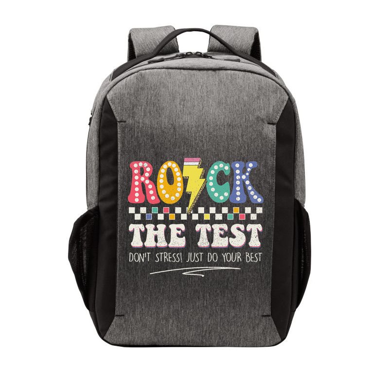 Funny Rock The Test Don't Stress Testing Day Teacher Student Vector Backpack