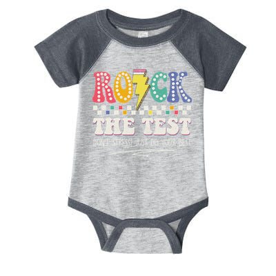 Funny Rock The Test Don't Stress Testing Day Teacher Student Infant Baby Jersey Bodysuit