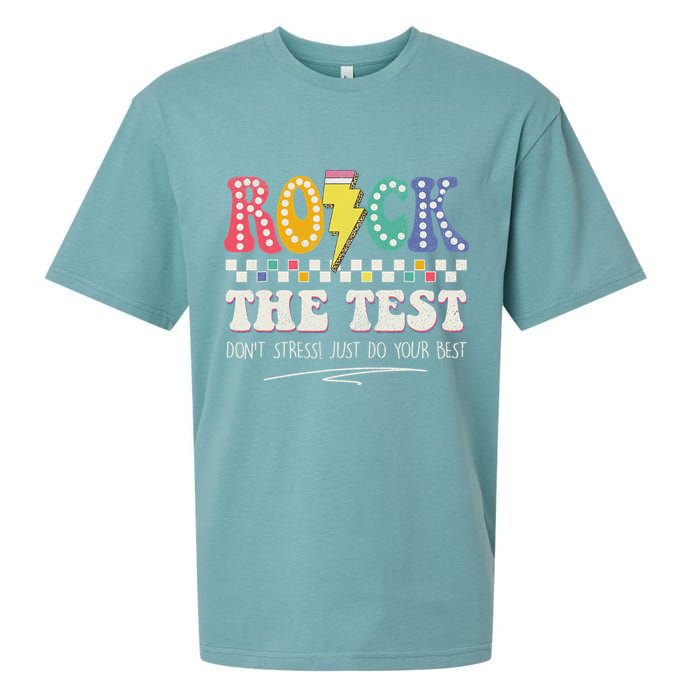 Funny Rock The Test Don't Stress Testing Day Teacher Student Sueded Cloud Jersey T-Shirt