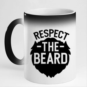 Funny Respect The Beard Funny Gift 11oz Black Color Changing Mug