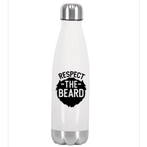 Funny Respect The Beard Funny Gift Stainless Steel Insulated Water Bottle