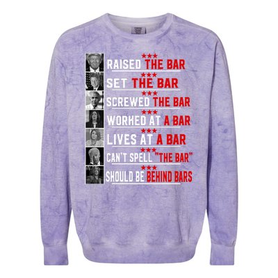 Funny Raised The Bar Pro Donald Trump Quote Colorblast Crewneck Sweatshirt