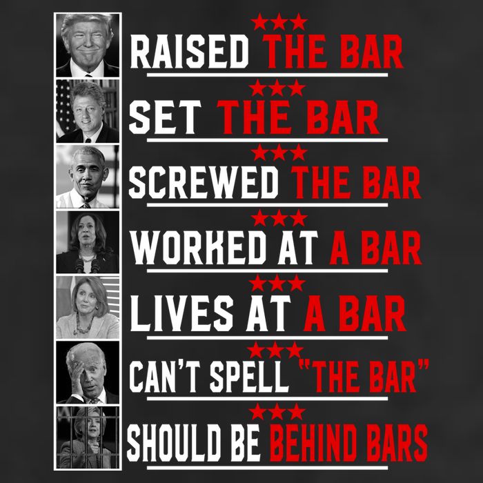 Funny Raised The Bar Pro Donald Trump Quote 7 Panel Mesh Trucker Snapback Hat