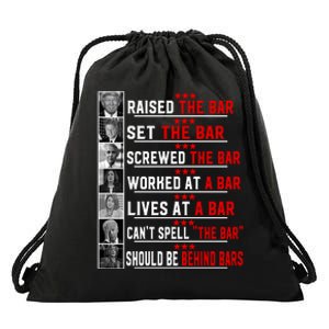 Funny Raised The Bar Pro Donald Trump Quote Drawstring Bag