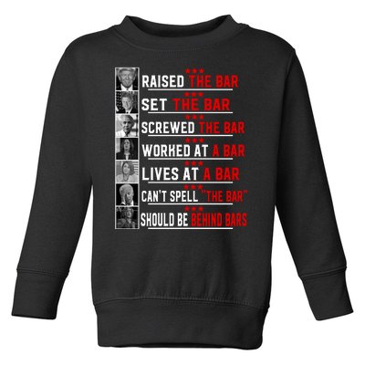 Funny Raised The Bar Pro Donald Trump Quote Toddler Sweatshirt