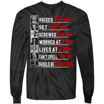 Funny Raised The Bar Pro Donald Trump Quote Tie-Dye Long Sleeve Shirt