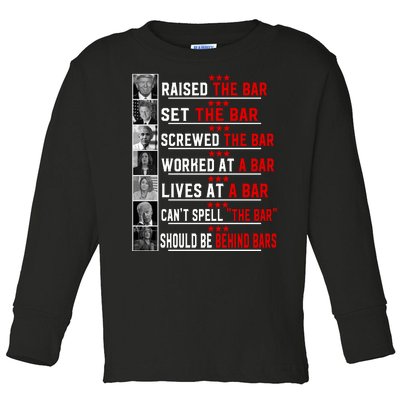 Funny Raised The Bar Pro Donald Trump Quote Toddler Long Sleeve Shirt