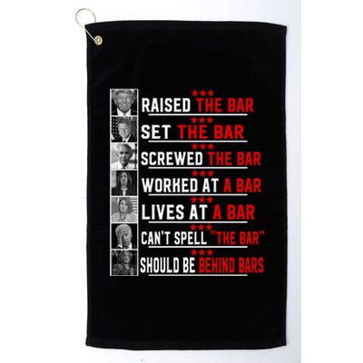 Funny Raised The Bar Pro Donald Trump Quote Platinum Collection Golf Towel