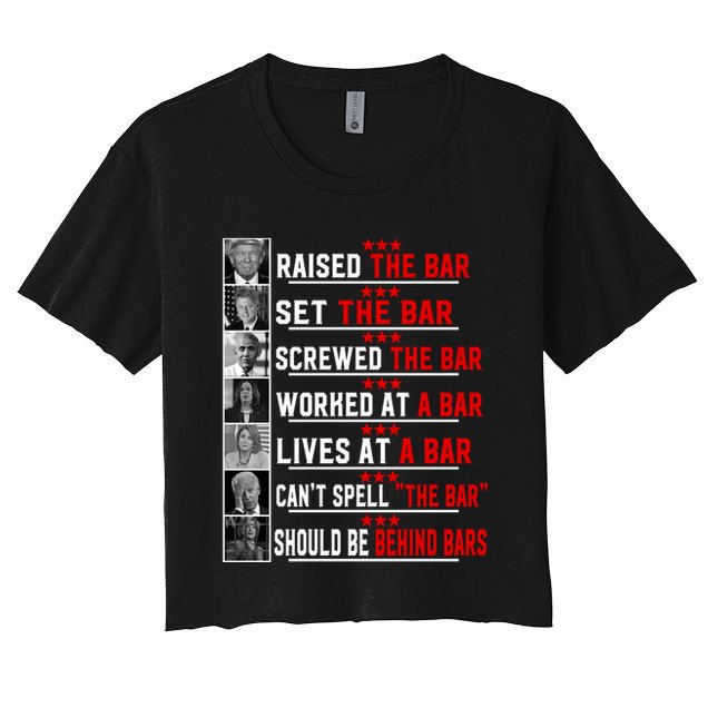 Funny Raised The Bar Pro Donald Trump Quote Crop Top