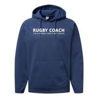 Funny Rugby Trainer Definition Rugby Coach Performance Fleece Hoodie