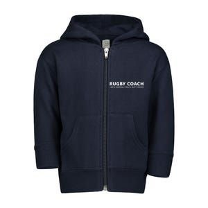 Funny Rugby Trainer Definition Rugby Coach Toddler Zip Fleece Hoodie