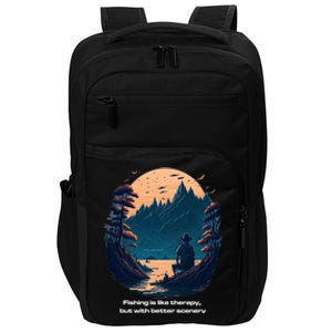 Fishing Relaxing Therapy Quote Meaningful Gift Impact Tech Backpack