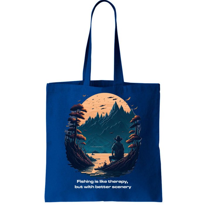 Fishing Relaxing Therapy Quote Meaningful Gift Tote Bag