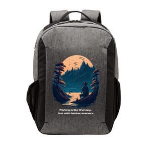 Fishing Relaxing Therapy Quote Meaningful Gift Vector Backpack