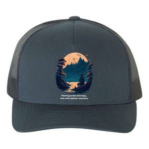 Fishing Relaxing Therapy Quote Meaningful Gift Yupoong Adult 5-Panel Trucker Hat