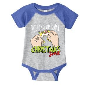 Funny Rolling Up Some Christmas Spirit Xmas Family Matching Gift Infant Baby Jersey Bodysuit