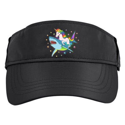 Funny Rainbow Unicorn Riding Shark Adult Drive Performance Visor