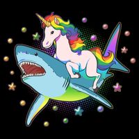 Funny Rainbow Unicorn Riding Shark Wool Snapback Cap