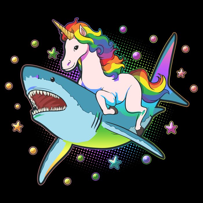 Funny Rainbow Unicorn Riding Shark Wool Snapback Cap