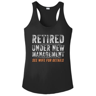 Funny Retired Under New Management See Wife For Details Ladies PosiCharge Competitor Racerback Tank