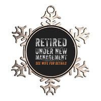 Funny Retired Under New Management See Wife For Details Metallic Star Ornament