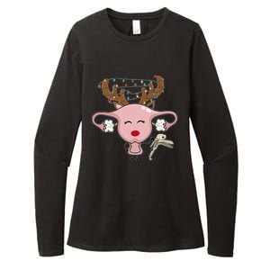 Festive Reindeer Uterus Nurse Speculum Xmas Light Obgyn Womens CVC Long Sleeve Shirt