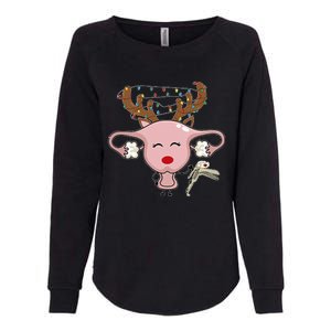 Festive Reindeer Uterus Nurse Speculum Xmas Light Obgyn Womens California Wash Sweatshirt