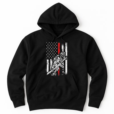 Firefighter Red Us Patriotic Funny Fireman American Flag Hoodie