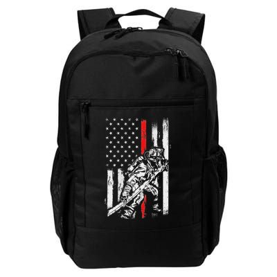 Firefighter Red Us Patriotic Funny Fireman American Flag Backpack