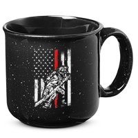 Firefighter Red Us Patriotic Funny Fireman American Flag 15oz Campfire Ceramic Mug