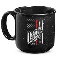 Firefighter Red Us Patriotic Funny Fireman American Flag 15oz Campfire Ceramic Mug