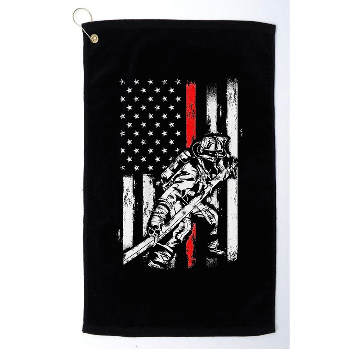 Firefighter Red Us Patriotic Funny Fireman American Flag Golf Towel