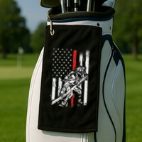 Firefighter Red Us Patriotic Funny Fireman American Flag Golf Towel