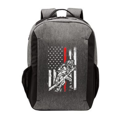 Firefighter Red Us Patriotic Funny Fireman American Flag Vector Backpack