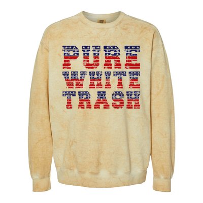 Funny Redneck Usa American Flag Pure White Trash Colorblast Crewneck Sweatshirt