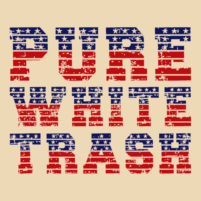 Funny Redneck Usa American Flag Pure White Trash Drawstring Bag