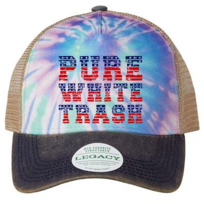 Funny Redneck Usa American Flag Pure White Trash Legacy Tie Dye Trucker Hat