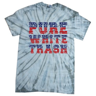 Funny Redneck Usa American Flag Pure White Trash Tie-Dye T-Shirt