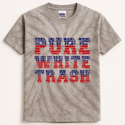 Funny Redneck Usa American Flag Pure White Trash Kids Tie-Dye T-Shirt