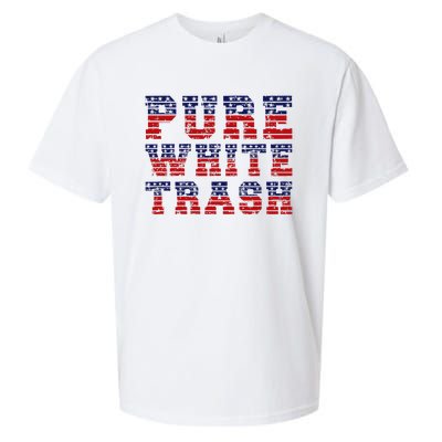 Funny Redneck Usa American Flag Pure White Trash Sueded Cloud Jersey T-Shirt