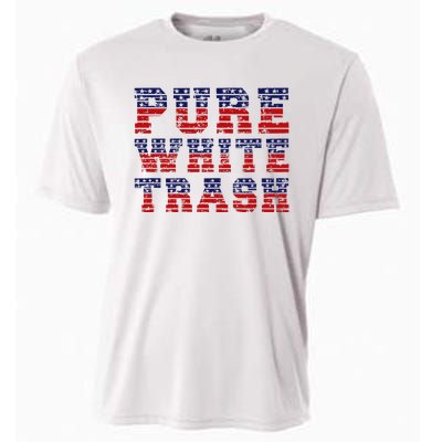 Funny Redneck Usa American Flag Pure White Trash Cooling Performance Crew T-Shirt