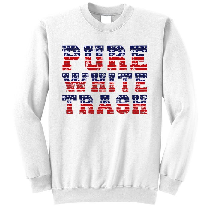 Funny Redneck Usa American Flag Pure White Trash Sweatshirt