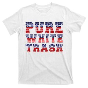 Funny Redneck Usa American Flag Pure White Trash T-Shirt