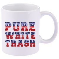 Funny Redneck Usa American Flag Pure White Trash 11oz C Handle Ceramic Mug