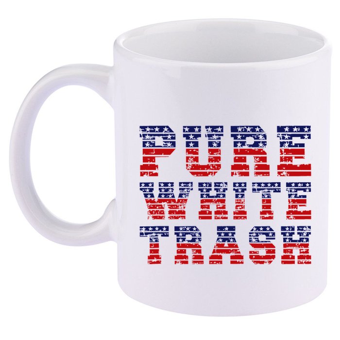 Funny Redneck Usa American Flag Pure White Trash 11oz C Handle Ceramic Mug