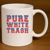 Funny Redneck Usa American Flag Pure White Trash 11oz C Handle Ceramic Mug